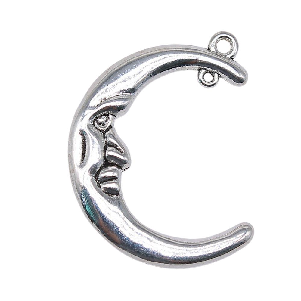Irregular Oval Frame Connectors Moon Hammered Texture Links For Earring Making