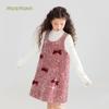 Mucmukn Padded Sequin Velvet Bow Princess Dress