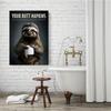 Your Butt Napkins Canvas Painting Panda Cat Raccoon Monkey Pug Poster Prints Funny Toilet Picture Modern for Bathroom Decor