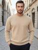 2026 Men's Autumn Jacquard Casual Round Neck Top - European and American Style
