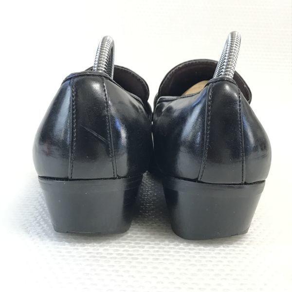 Dedes Leather Bit Moccasin Vamp Slip-On Loafer 25.5EEE Black Business Dress Shoes(USED)