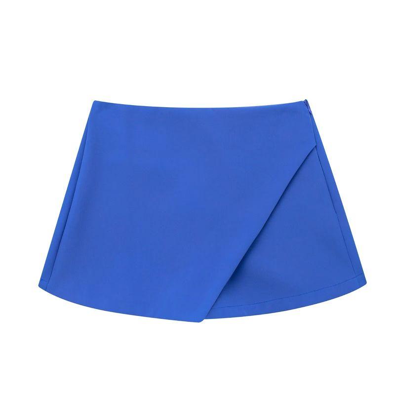 

Kaslead Fashion Style High Waist Asymmetric Pantskirt Bright Blue M
