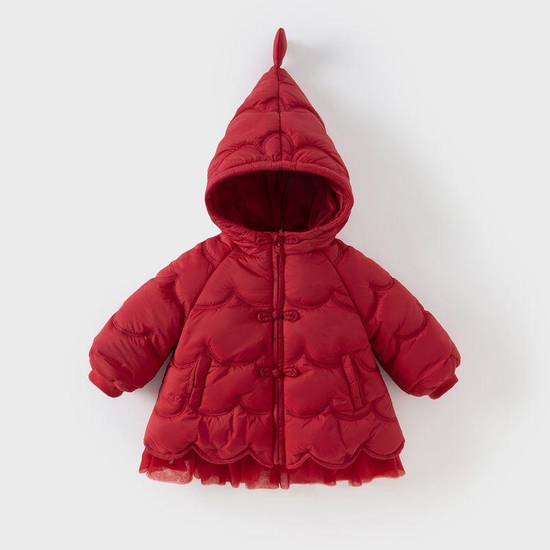David Bella Girls  Cotton Jacket Winter Clothing Children s Waterproof Coat Cotton Clothes Baby Chinese New Year Outfit Children s Clothing Chinese Red [Ready Stock] 80
