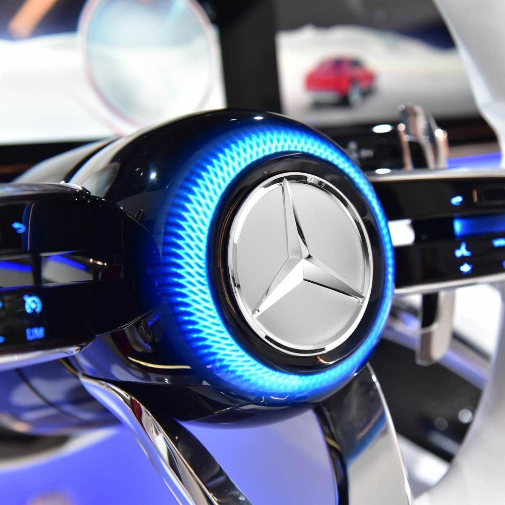 Aluminum Car Steering Wheel Center Badge Sticker Star Logo Emblem For Mercedes Benz G S R C E B A Class GLK C180 E300 S200 W206