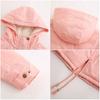 Women Coat Hooded Zipper Cotton Blend Prevent Coldness Women Jacket for Outdoor