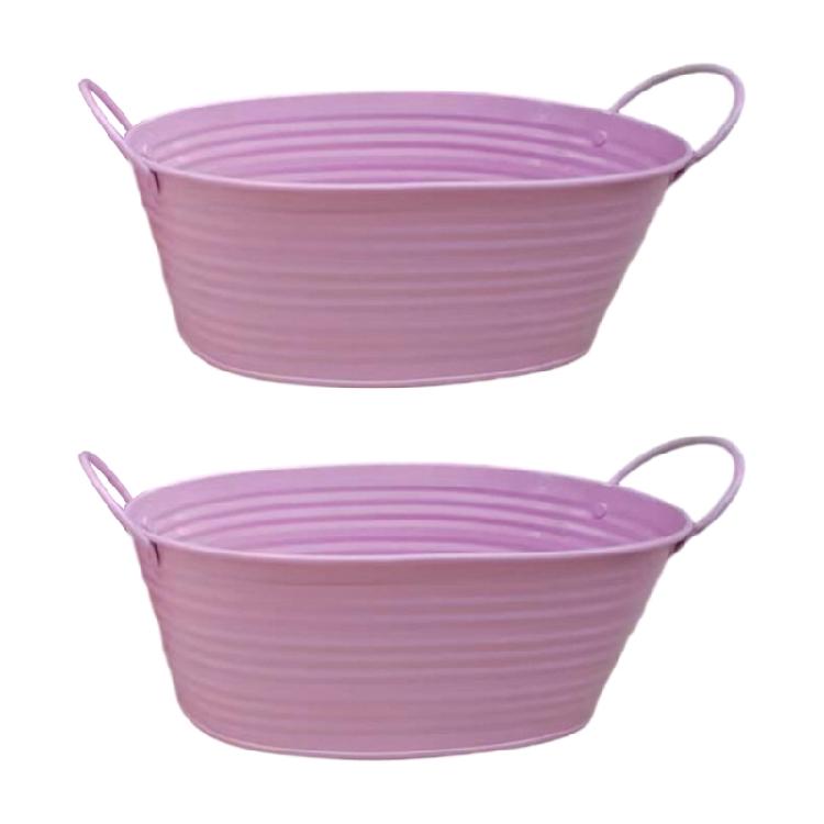

Rust Resistant Metal Plant Pot Bucket Container For Indoor Outdoor Use Perfect For Succulents Herbs And Small Flowers 2x рожевий