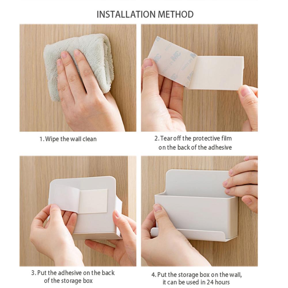 1/2 stücke Wand Montiert Organizer Lagerung Box Fernbedienung Klimaanlage Ständer Halter Lagerung Rack Handy Home Storage