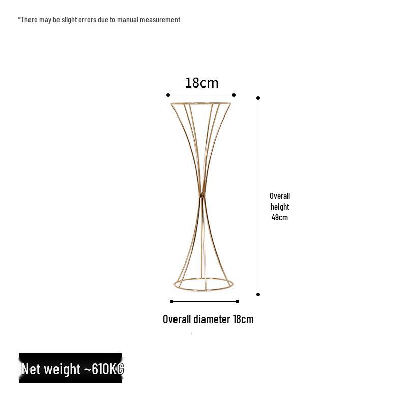 Wedding Wrought Iron Gold Flower Stand Decoration with Slim Waist Design