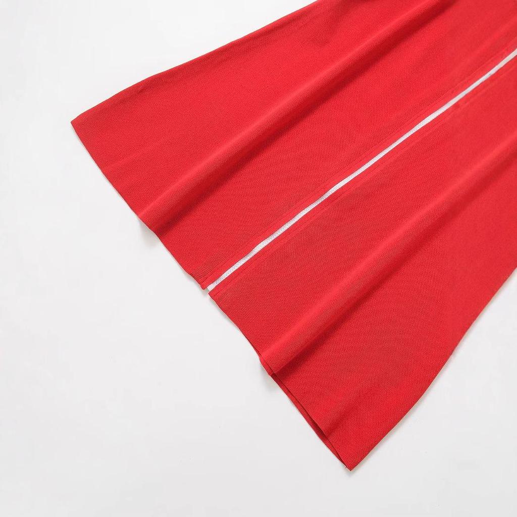 2025 Spring Women's European & American Style Fashion Flat Knit Short Dress 9598080