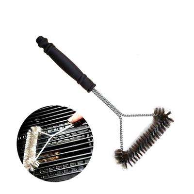 Stainless Steel BBQ Grill Cleaning Brush - Outdoor Utensil and Steel Wire Scrubber