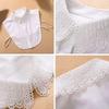 Elegant Lace Fake Collar White Blouse Shoulders Fake Collar Shawl Detachable Front Tie  Girls