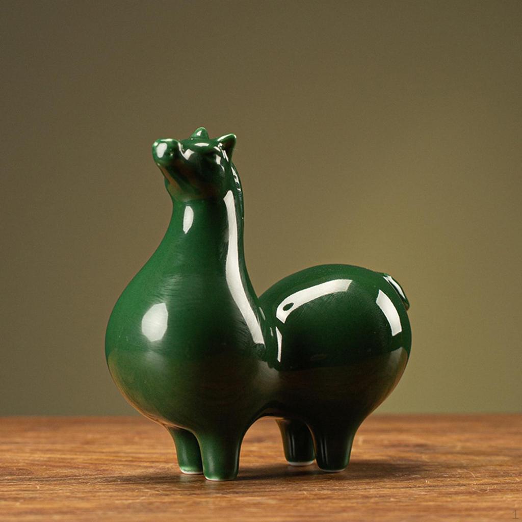 Statua di Cavallo in Ceramica Scultura Animale Oggetti da Collezione Decorativi Statuetta Tang Cinese per Scrivania