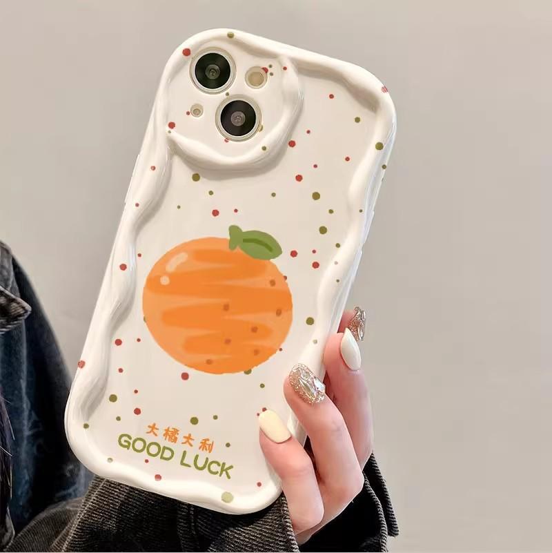 

Polka Dot Orange for Apple 17 Mobile Phone Case for IPhone16 New Pro Cute 14 Cartoon Max Female 13 Card For Apple 6G/6S