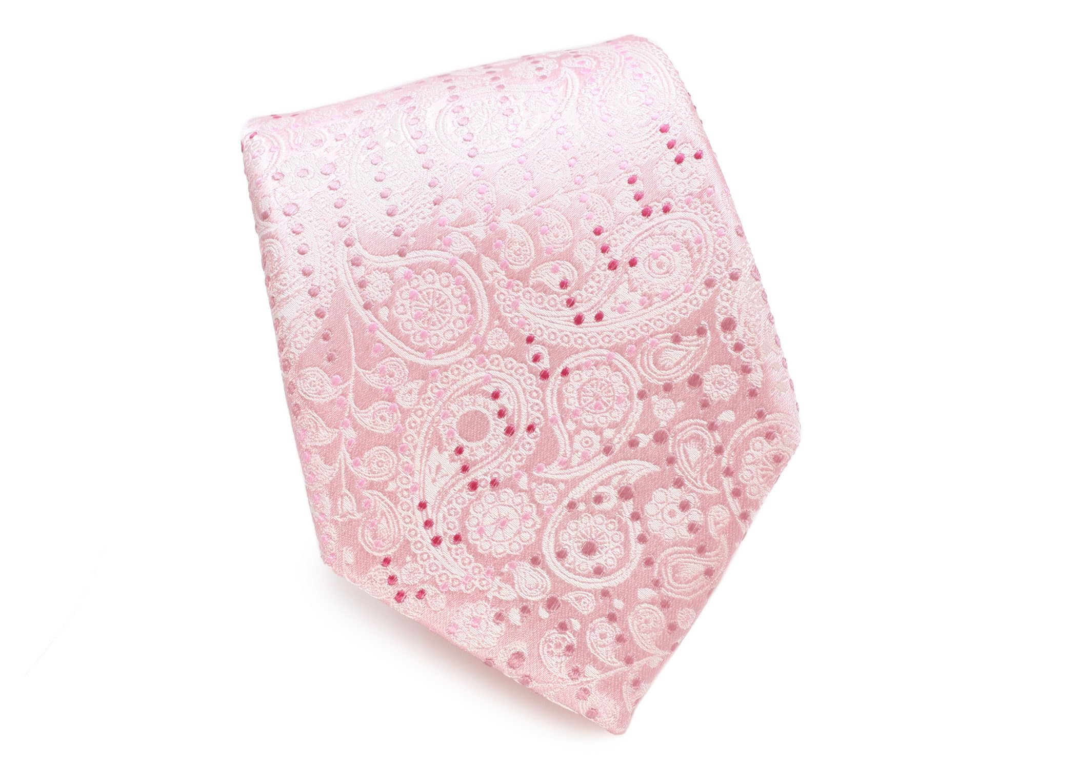 

Шелковый галстук SIMON CARTER с узором пейсли и шевронной полоской (розовый) розовый