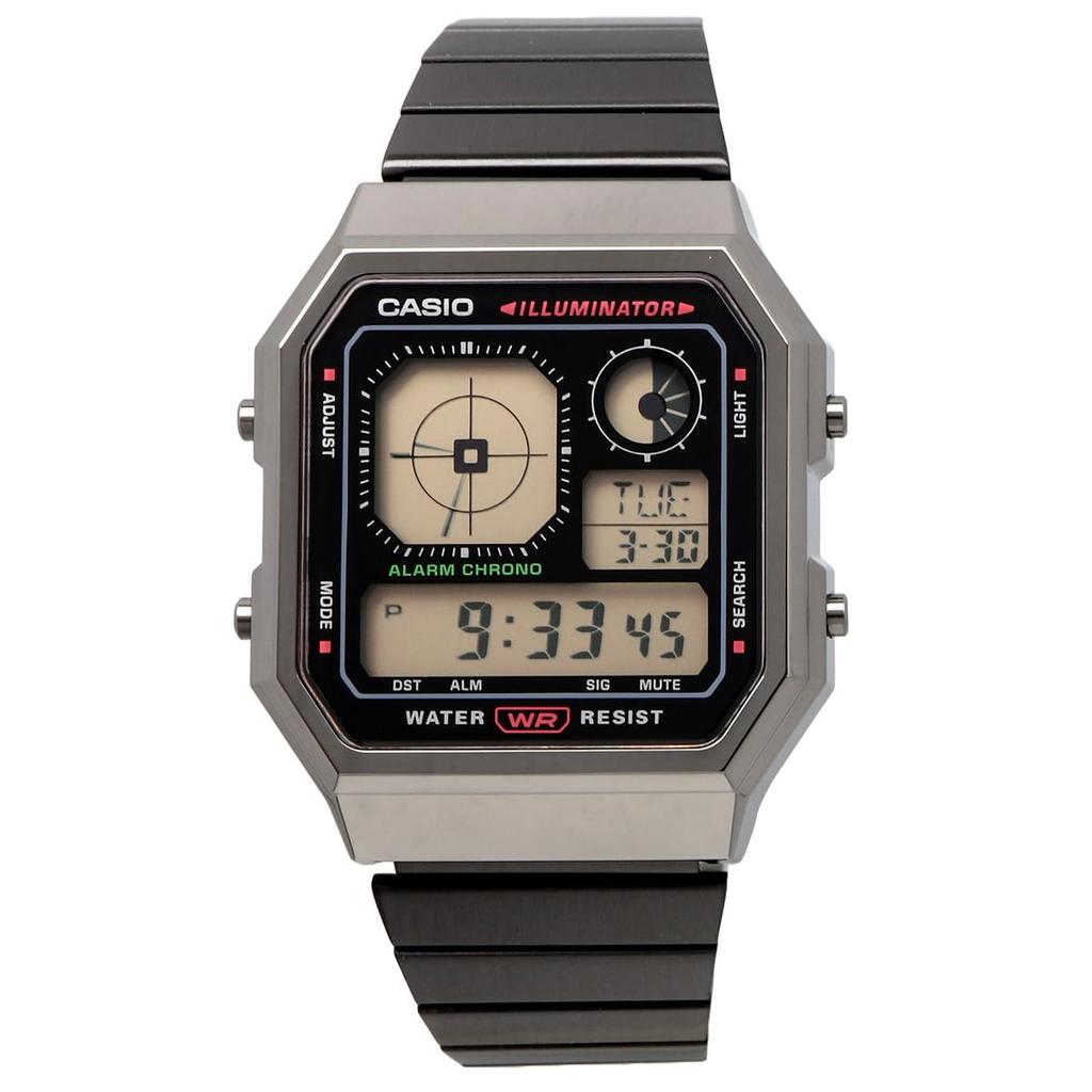 CASIO Vintage Series A130WEGG-1A unisex digital watch with analog display dark grey metallic overseas model