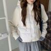 Light and thin knitted splicing cotton-padded clothes women's short hooded winter new Korean version cotton-padded clothes and cotton-padded jackets