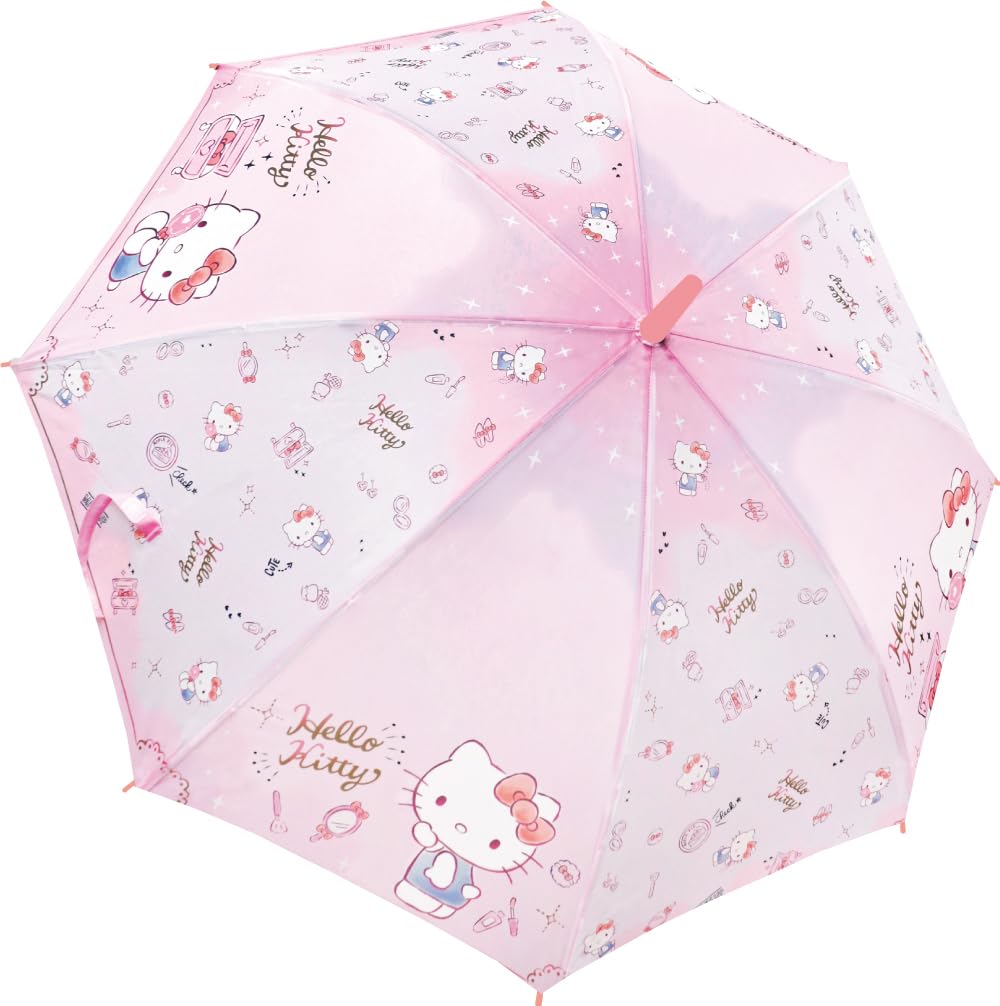

Зонт-трость Hello Kitty 55 см Sanrio Милый Розовый Косметика Открытие в одно касание