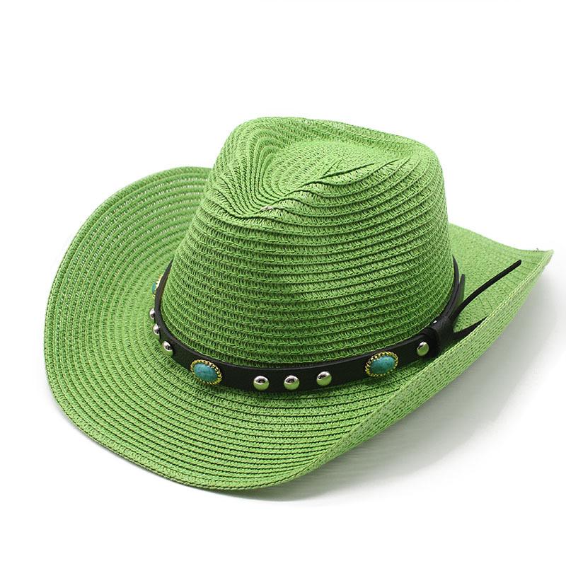 Men'S And Women'S Spring And Summer Straw Hats British Western Cowboy Jazz Hats Panama Hats Straw Hats