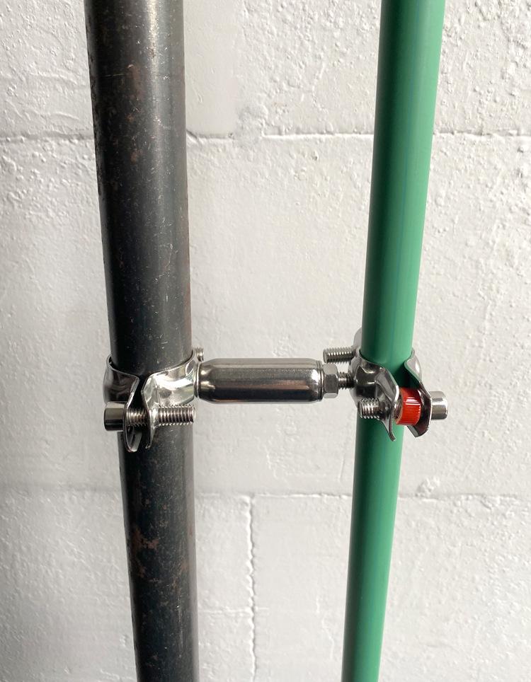 Justerbar Dubbelskikts Rostfritt Stål Dubbelhuvud Rörklämma