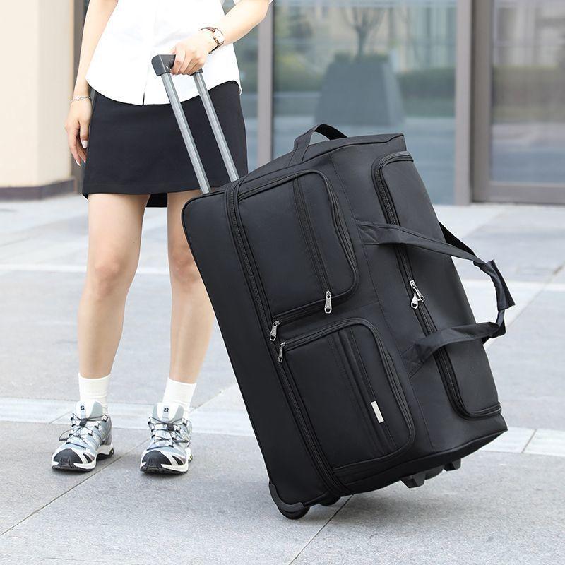 Schoolbag Large Capacity Tie Rod Bag Men and Women Portable Travel Foldable Moving Work Travel Luggage Waterproof