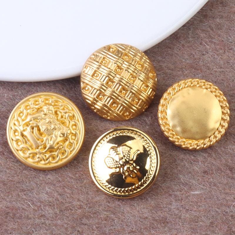 5pcs Suit Button Accessories, Metal Embossed Coat Buttons, Retro Gold Buttons, Coat Trench Coat Hand Seam Buttons