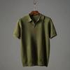 Summer Turn Down Collar Short Sleeve Cotton Knit Polo Shirt For Men