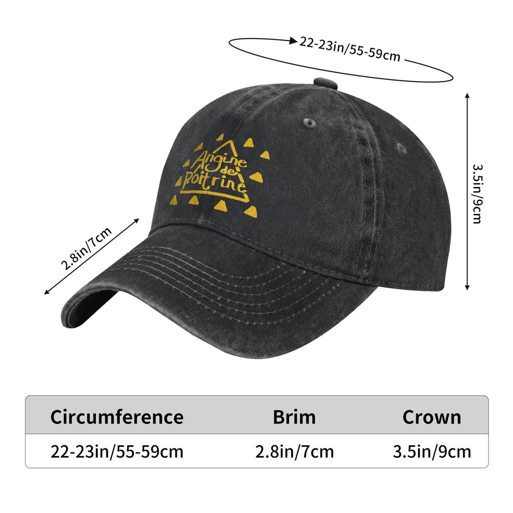 Angine De Poitrine Baseball Cap Classic Distressed Denim Sherpa Mantra Sun Cap Unisex Outdoor Summer Adjustable Fit Hats Cap