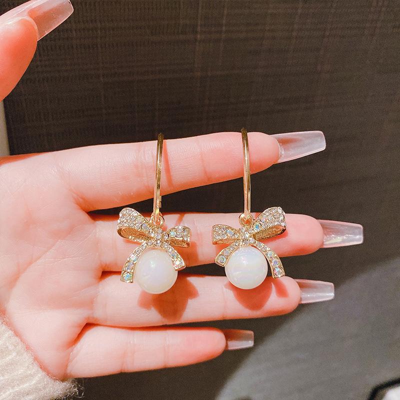 

1 пара элегантных сережек с бабочкой и циркониевым жемчугом для женщин и девочек, милые винтажные изысканные серьги, ювелирные аксессуары