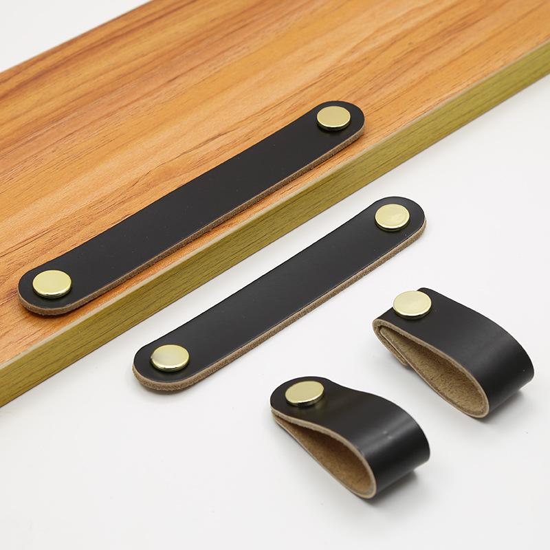 Brown Leather Handle for Cabinets, Wardrobes, Drawers, Boxes, and Luggage