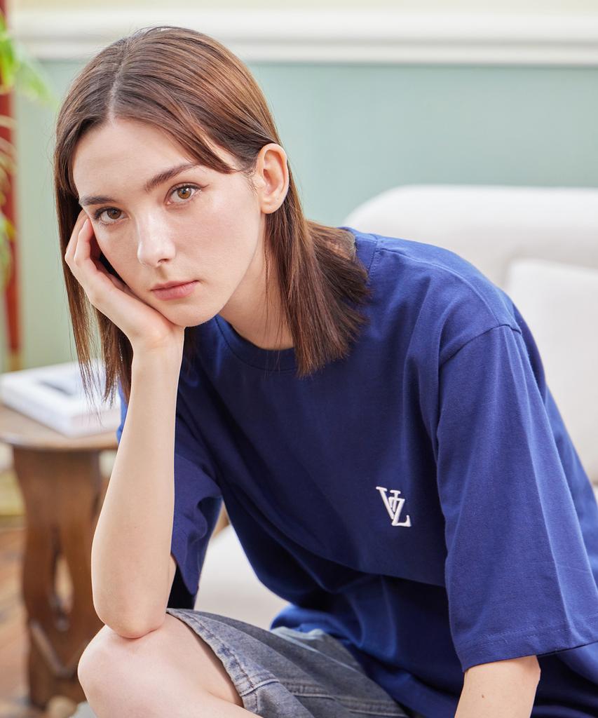 Bajal Vz 3D Logo Short Sleeve T-Shirt Navy