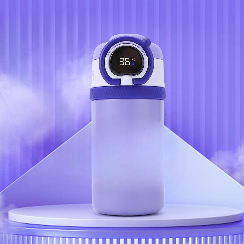 Intelligenter temperaturempfindlicher Thermosbecher für Kinder aus Edelstahl 316 mit Griff Hochwertiger tragbarer Begleitwasserbecher für den Außenbereich
