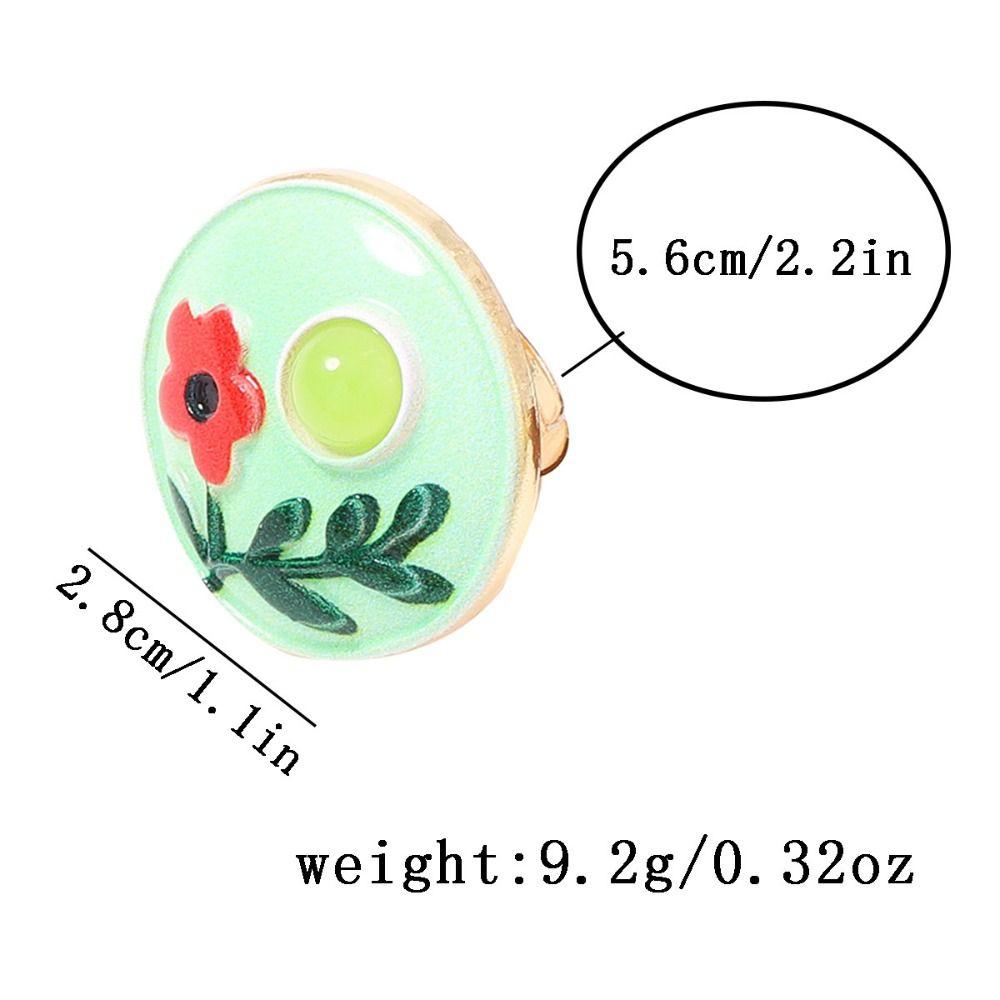 French Enamel Flower Ring Ethnic Style Glazed Ring Unique Vintage Ring Fashion