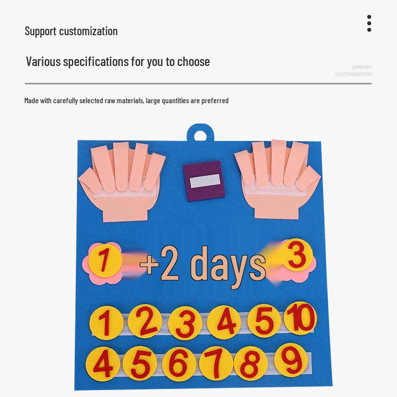 Children's Cartoon DIY Felt Learning Board for Early Education and Arithmetic