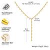Prjewel Simple Beads Y-Shaped Tassel Necklace For Women Gold Color Frame Chain Necklaces Fashion Stainless Steel Jewelry New