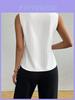 Polyester Sleeveless V Neck T Shirt For Women With Splicing Detail For Casual Summer Wear