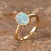 Cushion Cut Square Rainbow White Fire Opal Rings For Women Gold Horse Eye Zircon Charm Leaf Wedding Bands Party Jewelry CZ