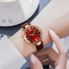 Ladies Big Red Belt Fashion Student Quartz Waterproof Watch