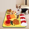 Interactive Snuffle Mat Dogs - Slow Feeding Puzzle Toy With Crinkly Paper Inserts Fleece Fabric Burgundy Hamburger Set
