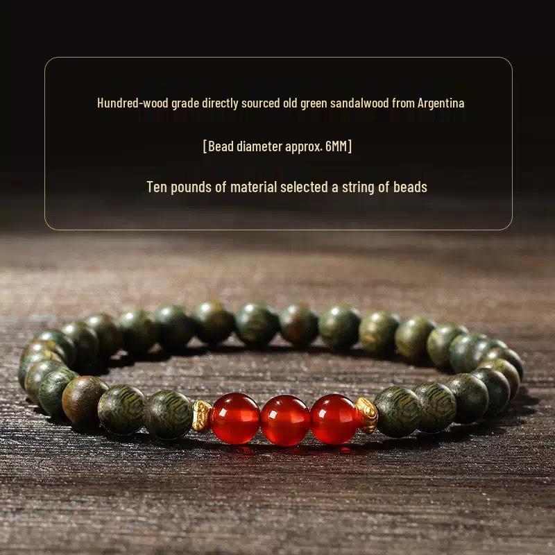Premium Green Sandalwood & Wenge Bracelet for Men & Women - High Density, Collection Grade