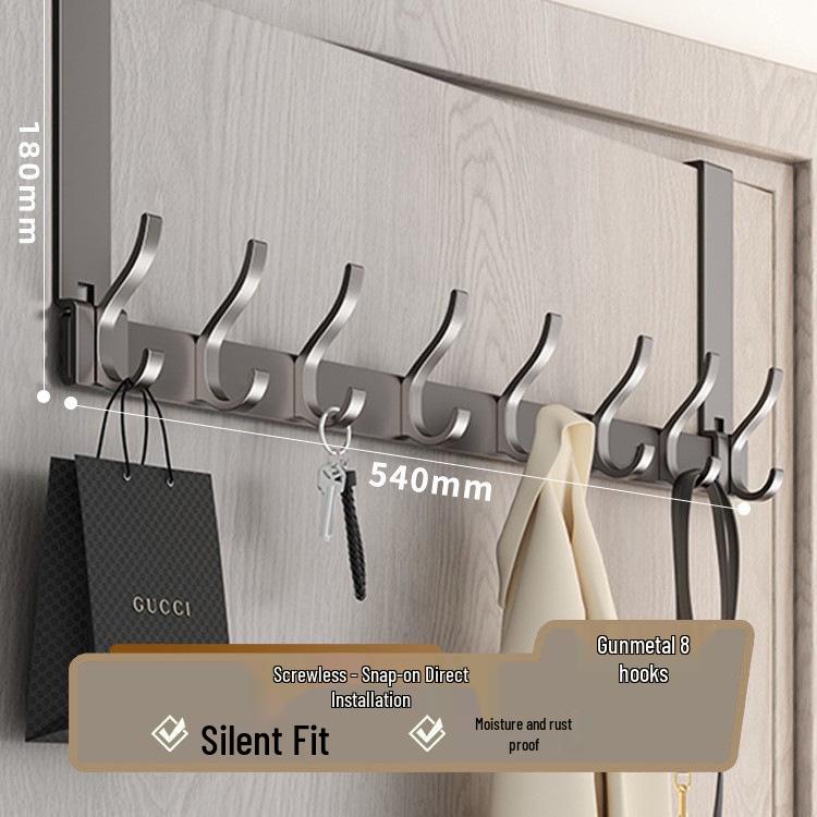 Over-the-Door Coat Rack & Shelf Combo - No-Drill Hanger for Bedroom & Doorway