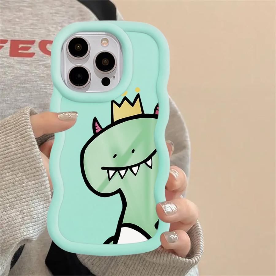 Cartoon Dinosaur Goose Soft Phone Cover Case for iPhone 13 17 Air 14 12 8 XR 15 Plus 11 16 Pro Max
