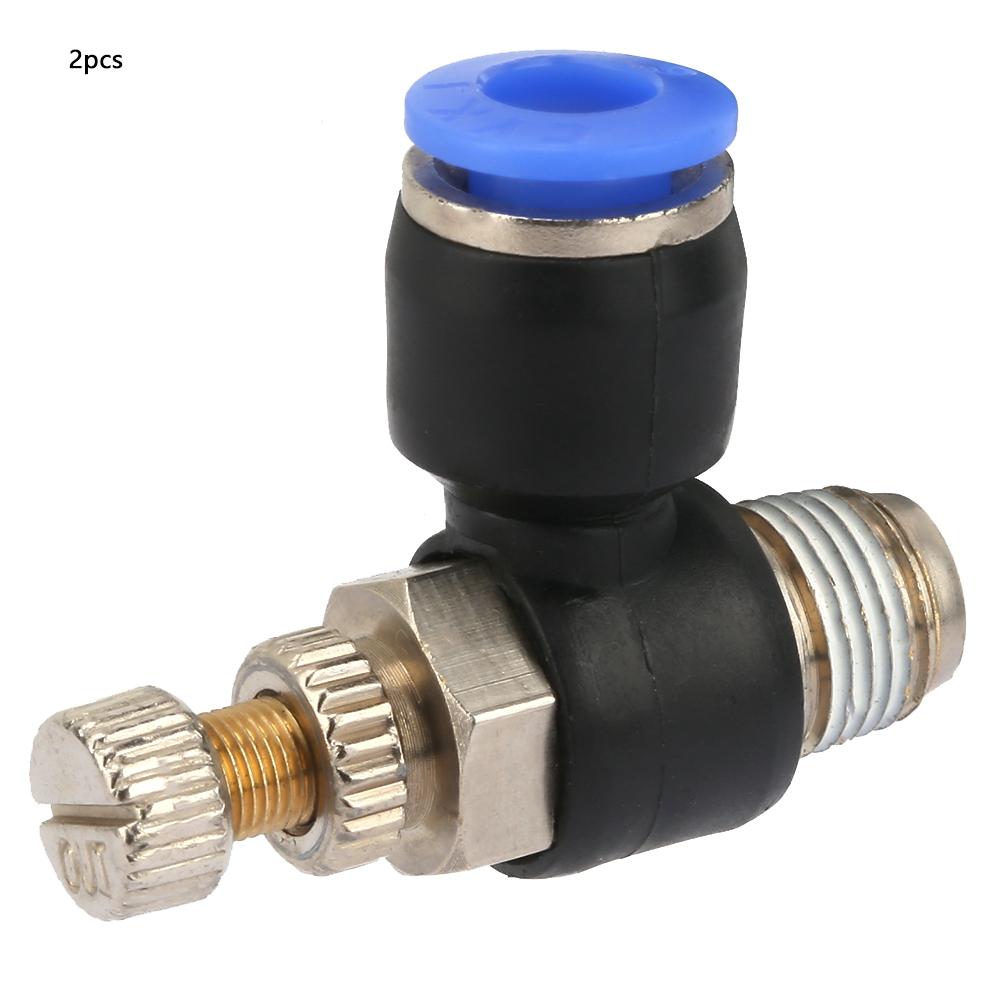 2pcs Tube Air Flow Speed Controller Pipe Pneumatic Fitting Regulator Valve SL6 01