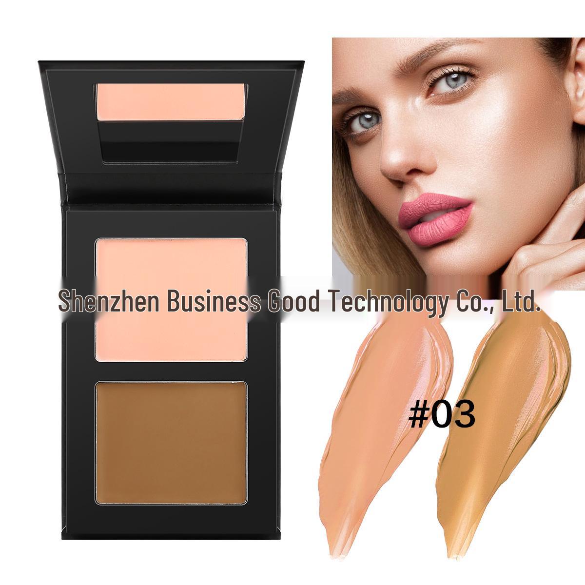 Dual-Tone Waterproof Concealer: Non-Caking, Contouring, Covers Facial Spots, Acne Scars & Dark Circles, No Logo 9g/0.31oz