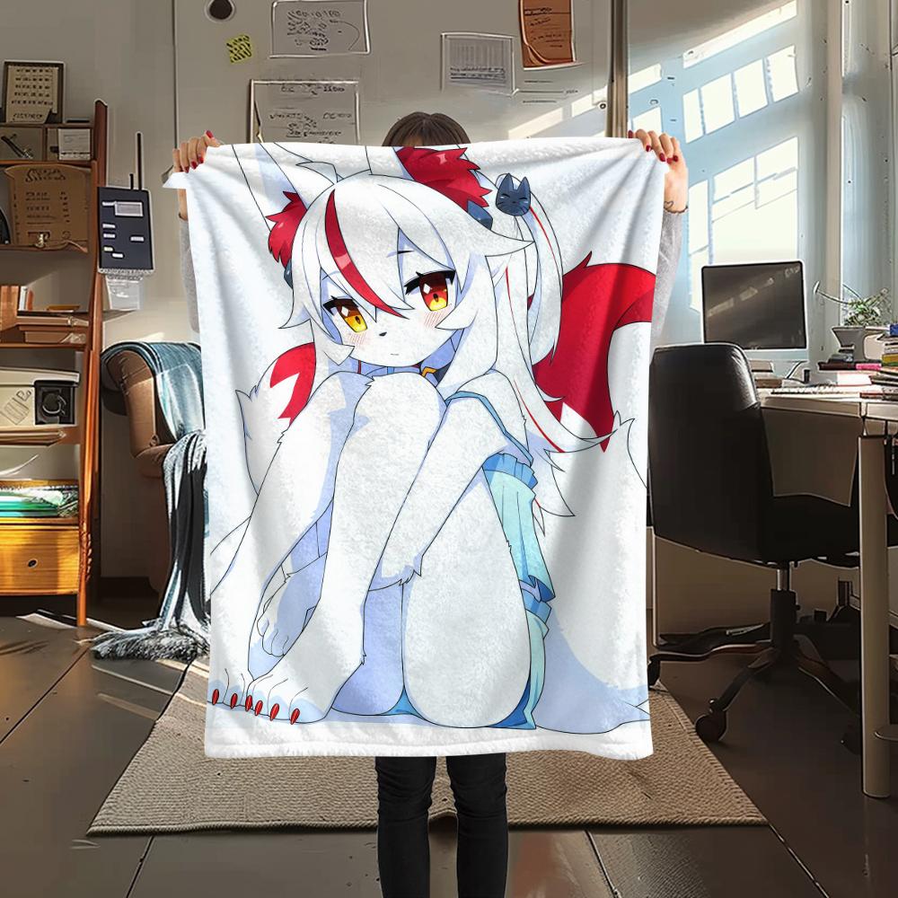 1Pc Cartoon Print Flannel Blanket, High quality Comfortable for All Seasons, Home Decor, Warmth and Comfort, Perfect for Christmas Birthday Gift