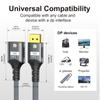 16K DisplayPort Verlängerungskabel, DP 2.1 Stecker auf Buchse Adapterkabel 54 Gbit/s, 16K@30Hz 8K@60Hz Kompatibel mit PC, Laptop, Monitor, TV, Projektor