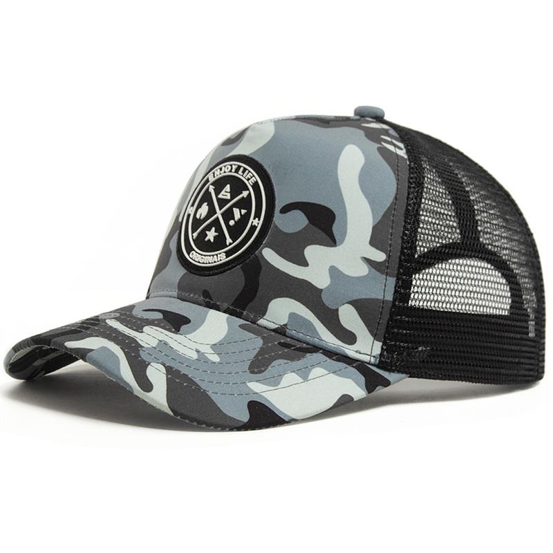 Summer Mesh Baseball Cap Women Men ENJOY LIFE Letter Patch Snapback Hat Casual Breathable Unisex Street Hip Hop Trucker Caps