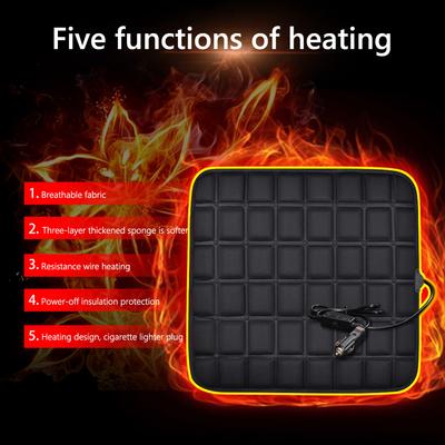 Car Heating Cushion USB 5V Heating Electric Car Seat Cushion Comfortable Non Slip Scratch Resistant Auto Interior Accessories