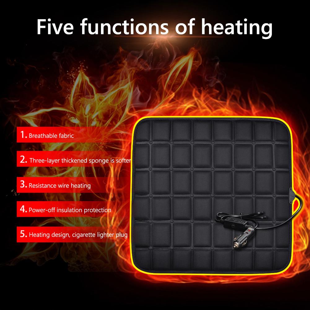 Non Slip Universal Auto Front Rear Seat Pad Heated Car Seat Cover Chair Cushion Electric Heating Protector Pad
