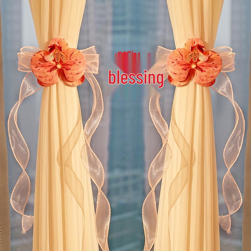 Maitebao Wedding Room Curtain Tiebacks: Bride s Bedroom Decorations with Happy Character Pendant