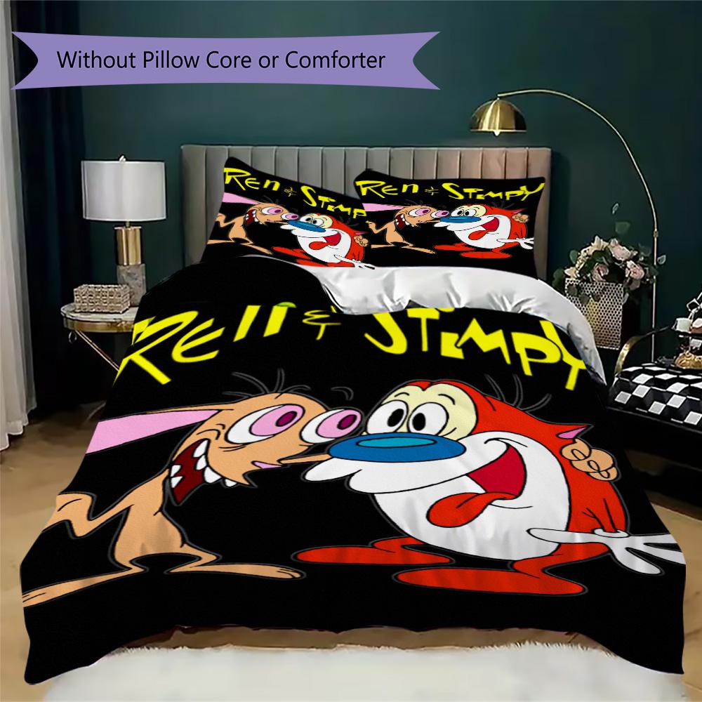 Comic-style print Pattern Bedding,Quilt Set Quilt Cover Pillowcase Home Birthday Gift (1*duvet cover+2*pillowcase,without core)ZSJT0917404